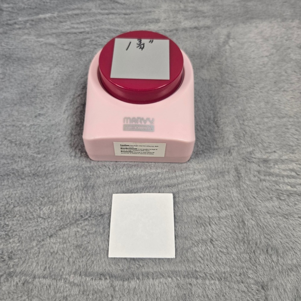 Marvy Uchida Mega Paper Punch 1.75 Inch Square Pink Craft Scrapbooking Tool